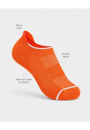 Medias Deportivas Hombre Tobilleras Cortas Acolchadas Naranja