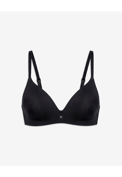 Brasier Soporte Medio Microfibra Negro Negro