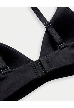 Brasier Soporte Medio Microfibra Negro Negro