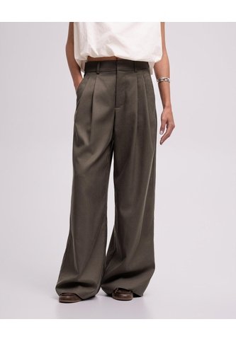 Pantalón Wide Leg Tiro Alto Café Mujer Cafe PUNTO BLANCO
