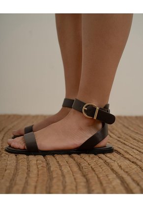 Sandalias Planas Café Mujer Cafe