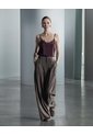 Pantalón Wide Leg Tiro Alto Café Mujer Cafe de PUNTO BLANCO