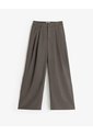 Pantalón Wide Leg Tiro Alto Café Mujer Cafe de PUNTO BLANCO