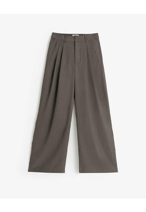 Pantalón Wide Leg Tiro Alto Café Mujer Cafe