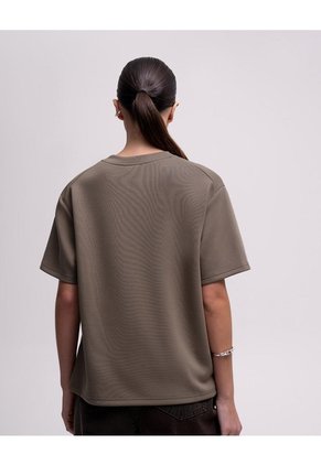 Camiseta Confort Regular Tacto Suave Café Mujer Cafe