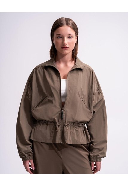 Chaqueta Rompevientos Regular Café Mujer Cafe