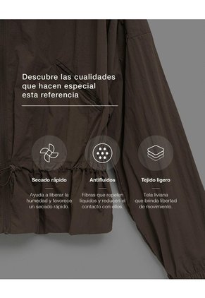 Chaqueta Rompevientos Regular Café Mujer Cafe