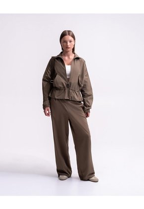 Chaqueta Rompevientos Regular Café Mujer Cafe
