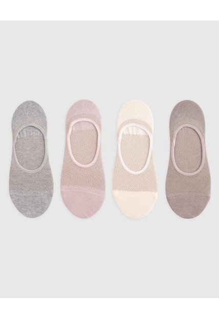 Medias Mujer Baleta Algodón Pack X4 Surtido