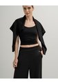 Pantalón Confort Tiro Alto Tacto Suave Negro Mujer Negro de PUNTO BLANCO