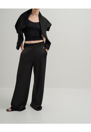 Pantalón Confort Tiro Alto Tacto Suave Negro Mujer Negro