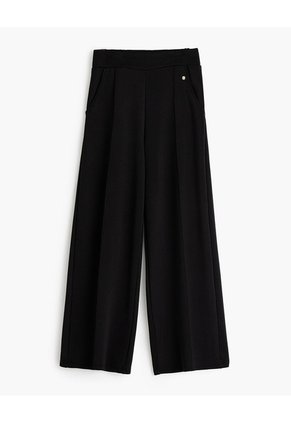 Pantalón Confort Tiro Alto Tacto Suave Negro Mujer Negro