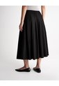 Falda Midi Tiro Alto Algodón Negra Mujer Negro de PUNTO BLANCO