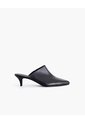 Zapatos Tipo Mule Cuero Negro Mujer Negro de PUNTO BLANCO