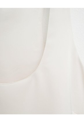 Camisa Equeleto Satín Crema Mujer Beige
