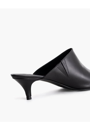 Zapatos Tipo Mule Cuero Negro Mujer Negro