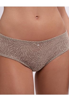 Panty Cachetero Microfibra Encaje Beige Beige