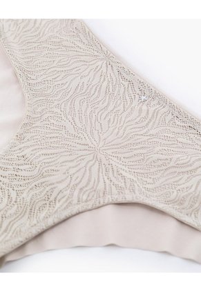 Panty Cachetero Microfibra Encaje Beige Beige