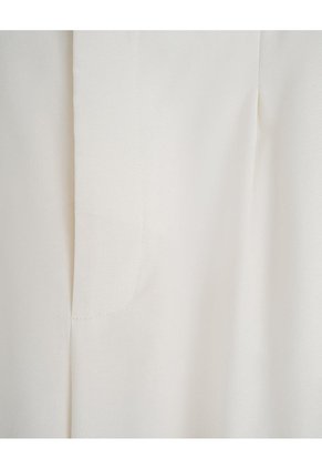 Pantalón Wide Leg Tiro Alto Crudo Mujer Beige