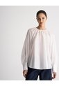 Camisa Manga Larga Oversize Crudo Mujer Beige de PUNTO BLANCO