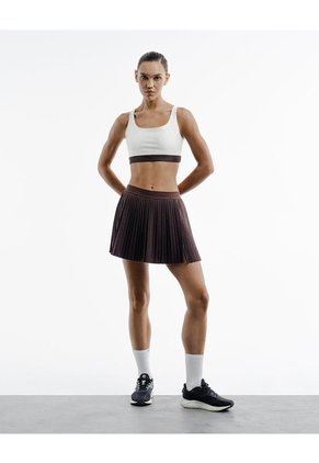 Falda De Tenis Ciclista Interno Café Mujer Cafe