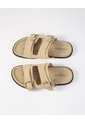 Sandalias Cuero Gamuza Beige Mujer Beige de PUNTO BLANCO