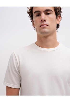 Camiseta Confort Regular Crema Hombre Beige