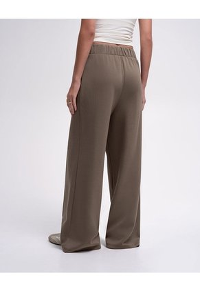 Pantalón Confort Tiro Alto Café Mujer Cafe