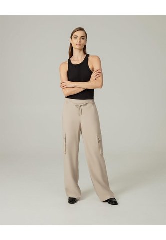 Pantalón Cargo Tiro Medio Arena Mujer Beige PUNTO BLANCO