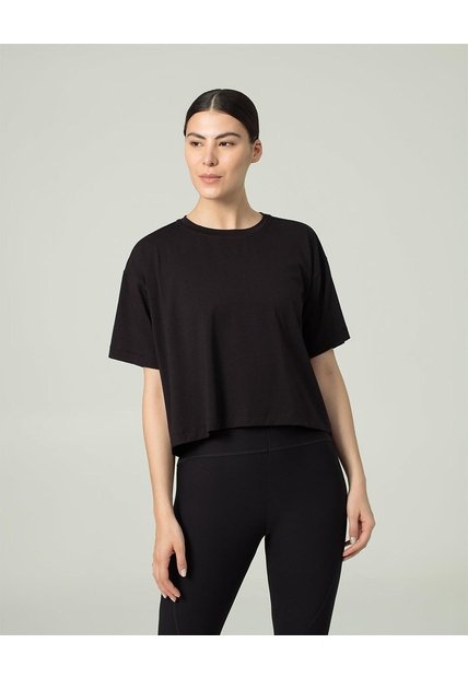 Camiseta Deportiva Tacto Frío Negra Mujer Negro