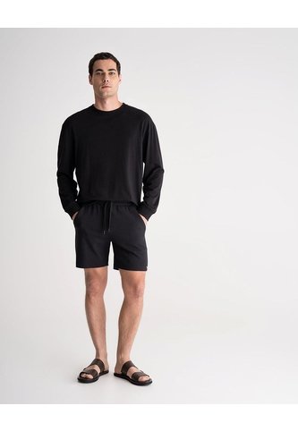 Bermuda Confort Regular Negra Hombre Negro PUNTO BLANCO
