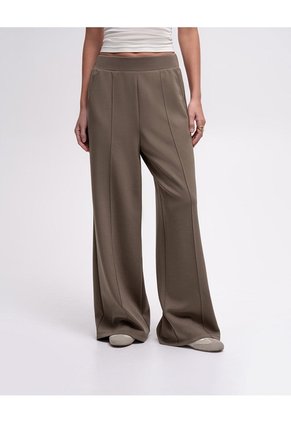 Pantalón Confort Tiro Alto Café Mujer Cafe
