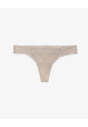 Panty Brasilero Tiro Medio Encaje Habano Beige