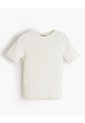 Camiseta Slim Rib Algodón Crudo Mujer Beige de PUNTO BLANCO
