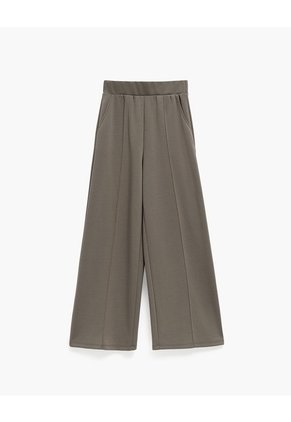 Pantalón Confort Tiro Alto Café Mujer Cafe