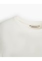 Camiseta Slim Rib Algodón Crudo Mujer Beige de PUNTO BLANCO