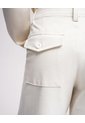 Pantalón Wide Leg Tiro Alto Crema Mujer Beige de PUNTO BLANCO