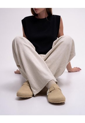 Zuecos Tipo Clog Beige Mujer Beige