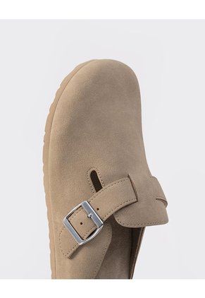 Zuecos Tipo Clog Beige Mujer Beige
