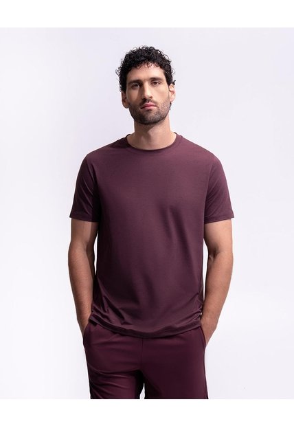 Camiseta Deportiva Control Humedad Vino Tinto Hombre Rojo
