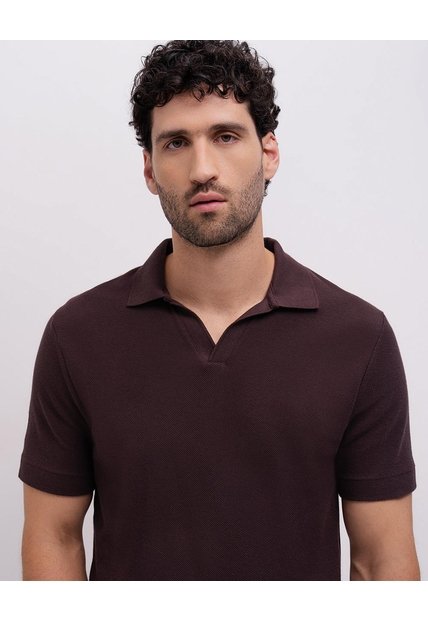 Polo Regular Algodón Vinotinto Hombre Rojo