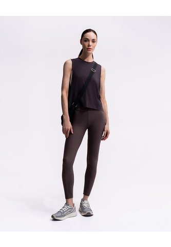 Legging Deportivo Tiro Alto Control Humedad Vinotinto Mujer Rojo PUNTO BLANCO