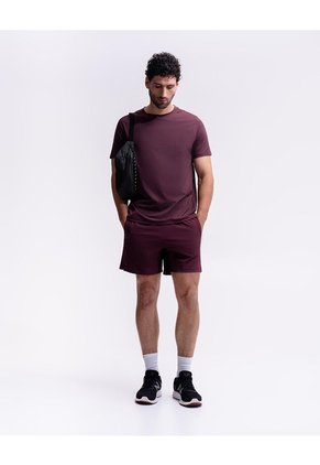 Camiseta Deportiva Control Humedad Vino Tinto Hombre Rojo