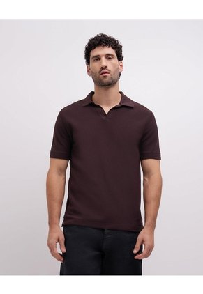 Polo Regular Algodón Vinotinto Hombre Rojo