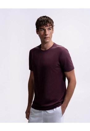 Camiseta Deportiva Control Humedad Vino Tinto Hombre Rojo