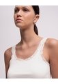 Camiseta Esqueleto Regular Rib Avena Mujer Beige de PUNTO BLANCO