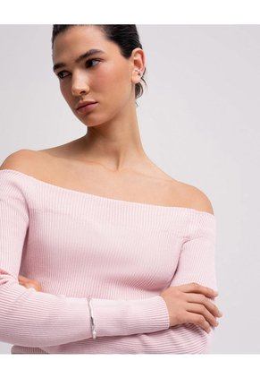 Camibuso Slim Tejido De Punto Rosado Mujer Rosa