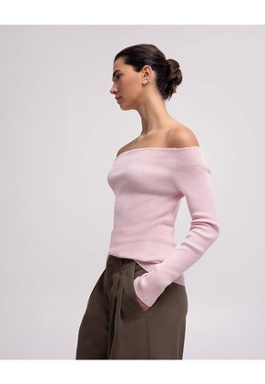Camibuso Slim Tejido De Punto Rosado Mujer Rosa