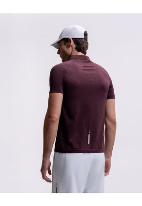 Polo Deportiva Seamless Vino Tinto Hombre Rojo