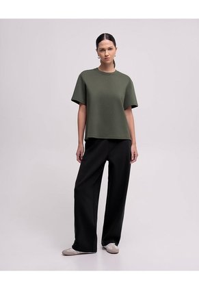 Camiseta Confort Regular Verde Mujer Verde